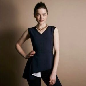 Nwot Elizabeth and Clarke The Windsor Asymmetrical Structured Blouse Size 00